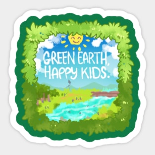 Green Earth Happy Kids Sticker